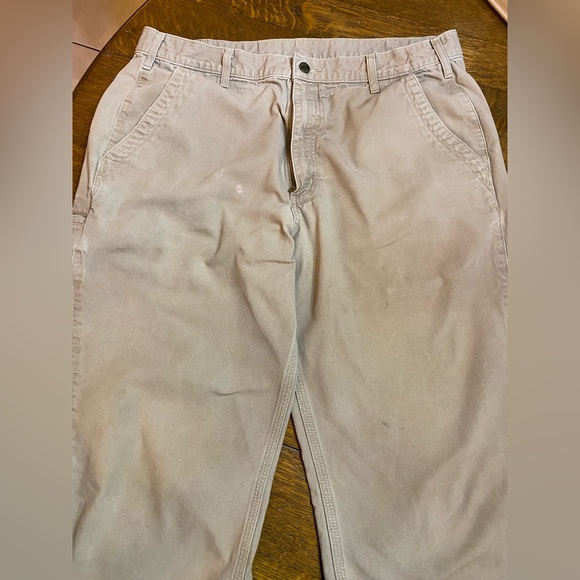 Carhartt Men's Khaki Work Pants Relaxed Fit Size 38 x 34 Good work condition! - Picture 2 of 5
